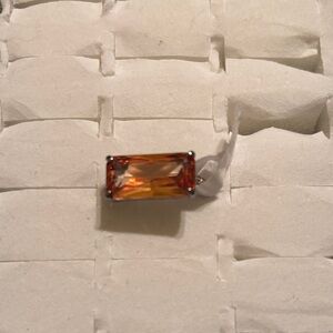 Smokey Topaz on Hematite Ring